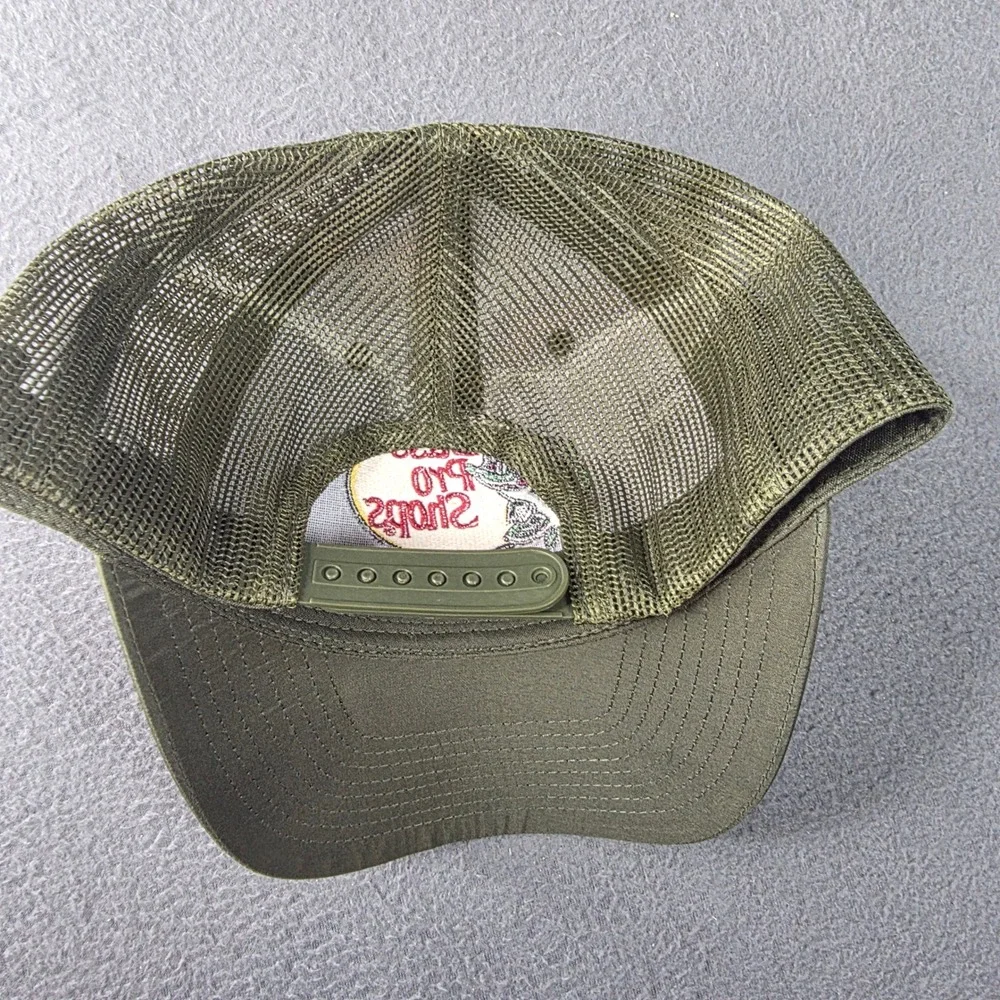 Bass Pro Shops Club Trucker Hat Olive Green Mesh Snapback Fishing Cap